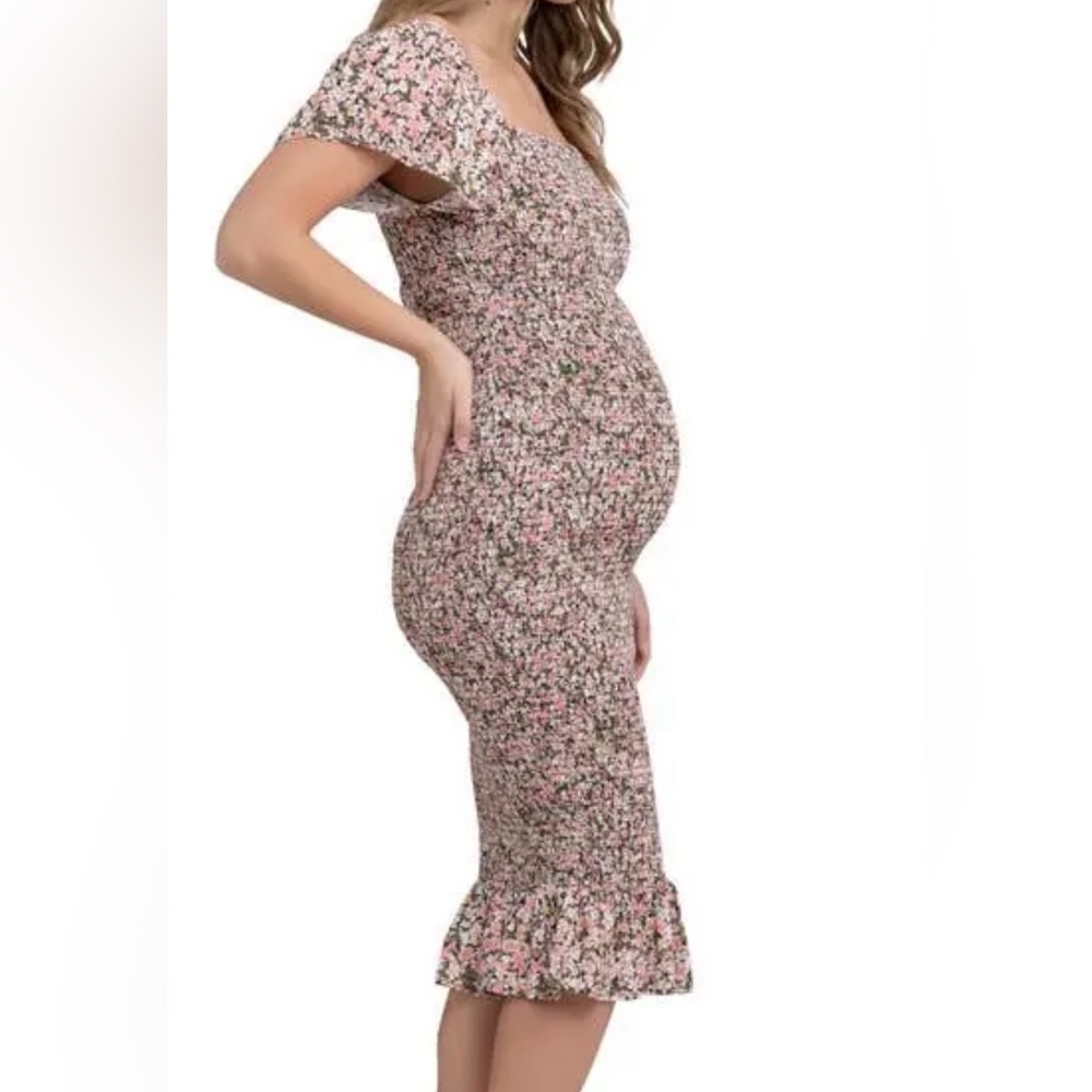 Sophia Floral Smocked Maternity Dress